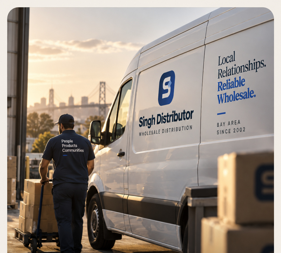 Singh Distributor delivery van serving Bay Area retail routes